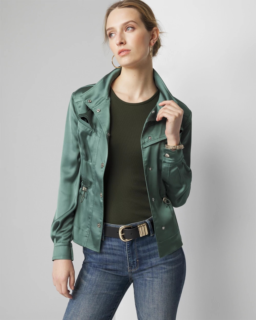 Satin Utility Anorak Jacket | White House Black Market